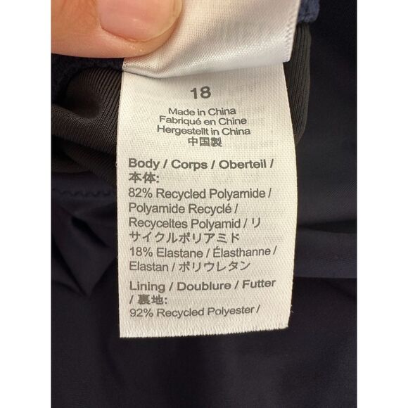 J. Crew Bow one-shoulder one-piece Navy Blue Size 18 - Picture 10 of 11